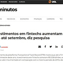 Investimentos em fintechs aumentam 87% at setembro, diz pesquisa